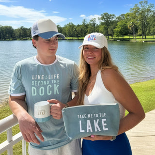 Lake Large Slate Blue Unisex Ringer T-Shirt