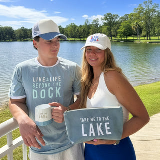 Lake Small Slate Blue Unisex Ringer T-Shirt