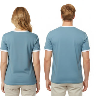 Lake Double Extra Large Slate Blue Unisex Ringer T-Shirt