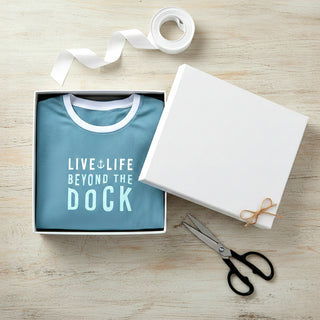 Lake Small Slate Blue Unisex Ringer T-Shirt