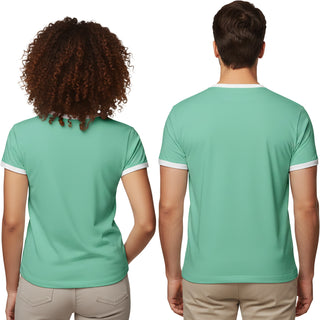 Beach Large Teal Unisex Ringer T-Shirt