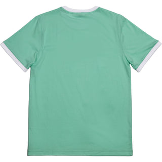 Beach Large Teal Unisex Ringer T-Shirt