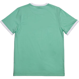 Beach Small Teal Unisex Ringer T-Shirt