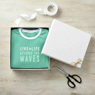 Beach Small Teal Unisex Ringer T-Shirt