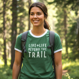 Camp Small Dusty Green Unisex Ringer T-Shirt