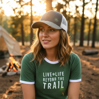 Camp Small Dusty Green Unisex Ringer T-Shirt