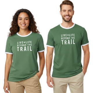 Camp Double Extra Large Dusty Green Unisex Ringer T-Shirt