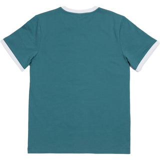 River Small Dark Teal Unisex Ringer T-Shirt