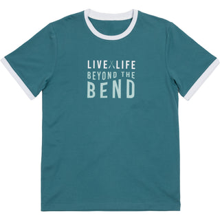 River Large Dark Teal Unisex Ringer T-Shirt