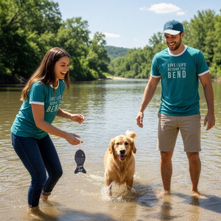 River Extra Large Dark Teal Unisex Ringer T-Shirt