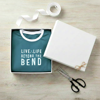 River Small Dark Teal Unisex Ringer T-Shirt