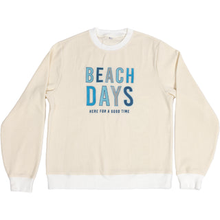 Beach L/XL Ivory Corded Crewneck