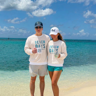 Beach L/XL Ivory Corded Crewneck