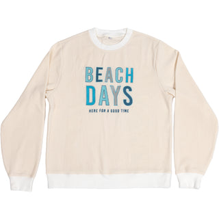 Beach L/XL Ivory Corded Crewneck