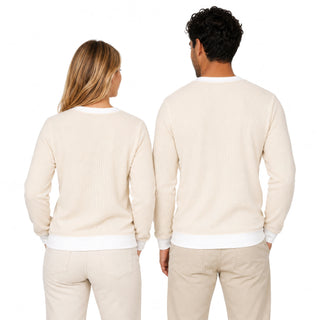 Beach L/XL Ivory Corded Crewneck