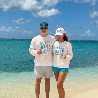 Beach L/XL Ivory Corded Crewneck