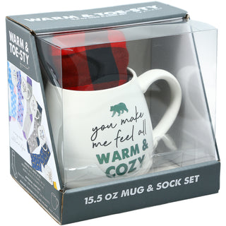 Warm & Cozy 15.5 oz Mug and Sock Set