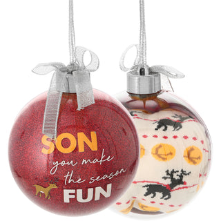 Son 4" Ornament with Unisex Holiday Socks