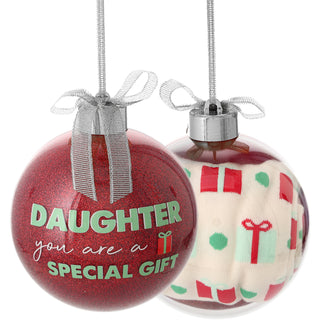 Daughter 4" Ornament with Unisex Holiday Socks
