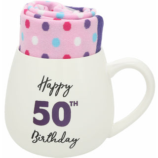 50th Birthday 15.5 oz Mug and Sock Set