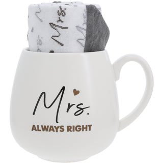 Mrs. Always Right 15.5 oz Mug and Sock Set