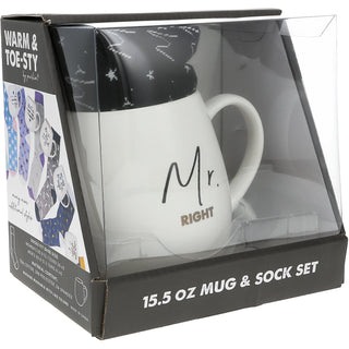 Mr. Right 15.5 oz Mug and Sock Set
