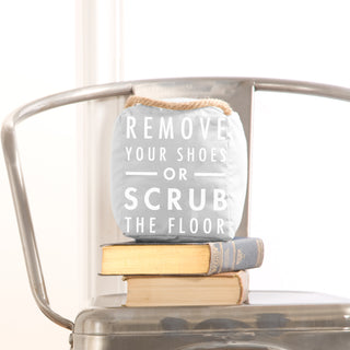 Remove your Shoes 5" x 6" Gray Door Stopper