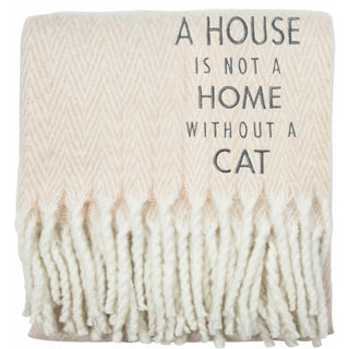 Cat 50" x 60" Herringbone  Blanket