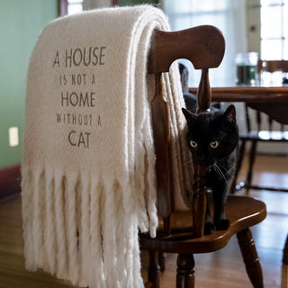 Cat 50" x 60" Herringbone Blanket