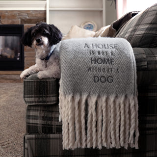 Dog 50" x 60" Herringbone Blanket