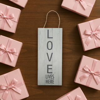Love Lives Here 5" x 12" Plaque