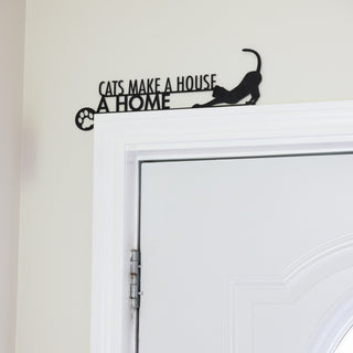 Cat Home Metal Door Topper