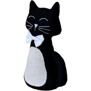 Pepper Tuxedo Cat Door Stopper