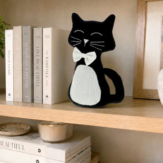 Pepper Tuxedo Cat Door Stopper