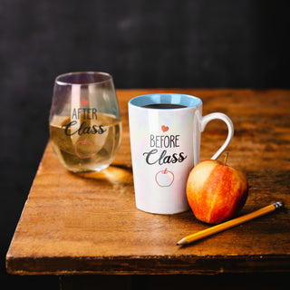 Before & After Class 18 oz Stemless Glass & 15 oz Latte Cup Set