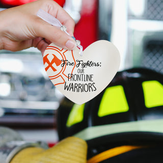 Fire Fighters 3.5" Heart-Shaped Ornament