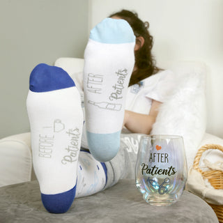 Before & After Patients S/M Unisex Cotton Blend Sock