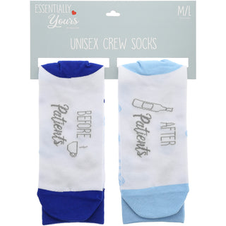 Before & After Patients S/M Unisex Cotton Blend Sock