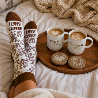A Latte 17 oz Mug with Coaster Lid
