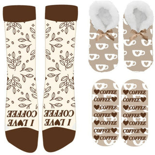 Love Coffee Slipper Sock Gift Set