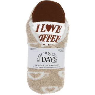 Love Coffee Slipper Sock Gift Set