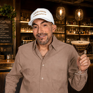 Maybe Coffee White Adjustable Corduroy Hat
