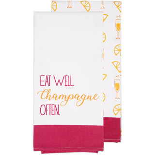 Champagne Often Tea Towel Gift Set (2 - 19.75" x 27.5")