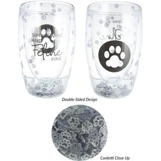 Feline Fine 14 oz Double-Walled Glass