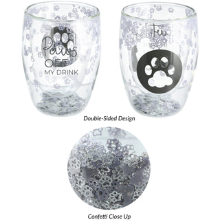 Paws Off 10 oz  Double-Walled Stemless Wine Glass