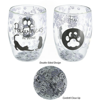 Pawtners 10 oz Double-Walled Stemless Wine Glass