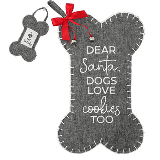 Dogs Canvas Tweed Stocking with Mini Ornament