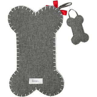 Dogs Canvas Tweed Stocking with Mini Ornament