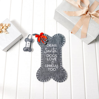 Dogs Canvas Tweed Stocking with Mini Ornament