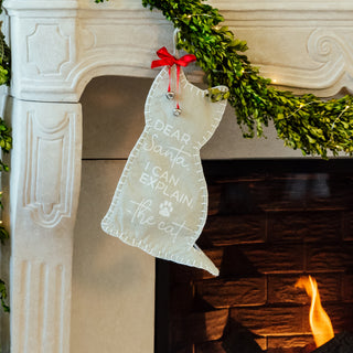 The Cat Canvas Tweed Stocking with Mini Ornament